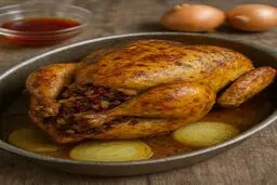 طرز تهیه مرغ شکم پر بدون فر | سریع با مرغ غذای مجلسی بپز + ویدیو 