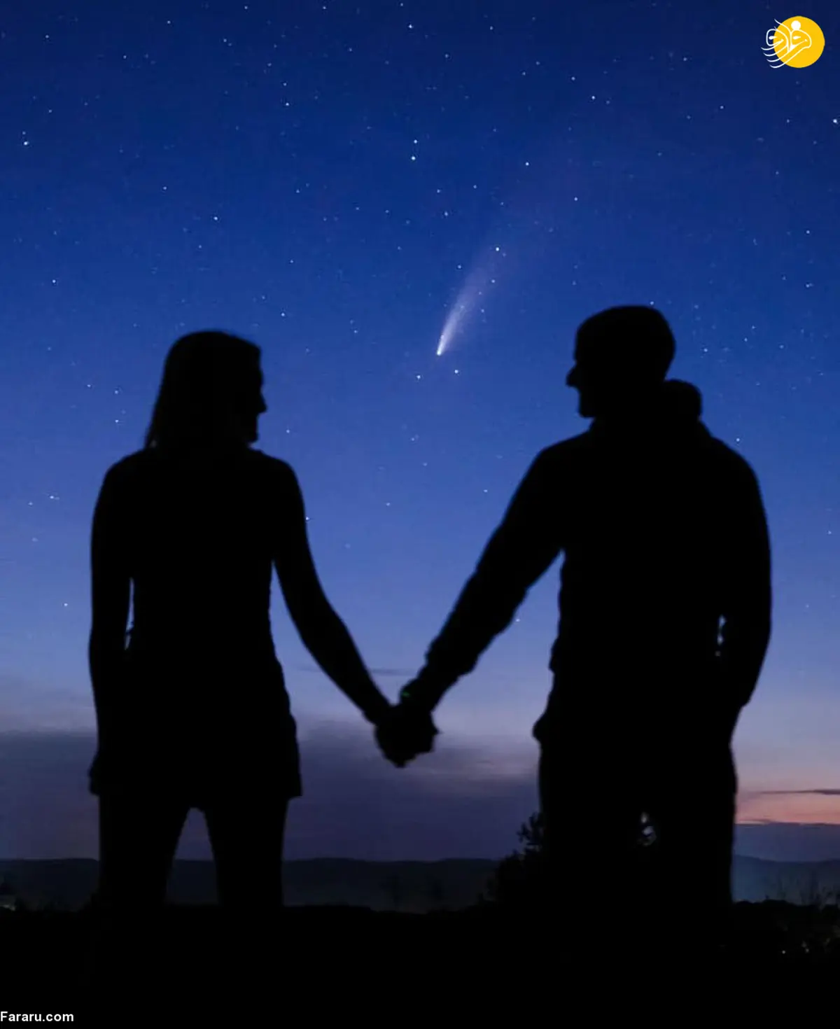 خواستگاری یک جوان آمریکایی هنگام عبور ستاره دنباله دار نئووایز 