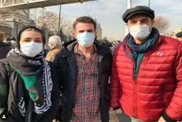 الهام پاوه نژاد و هوتن شکیبا در اعتراض مقابل مجلس+ عکس