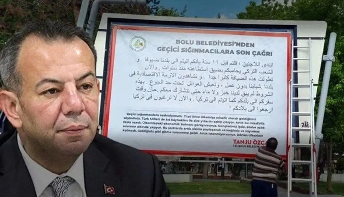شهرداری بولو ترکیه خطاب به مهاجران سوری بیلبورد جنجالی و توهین آمیز زد 