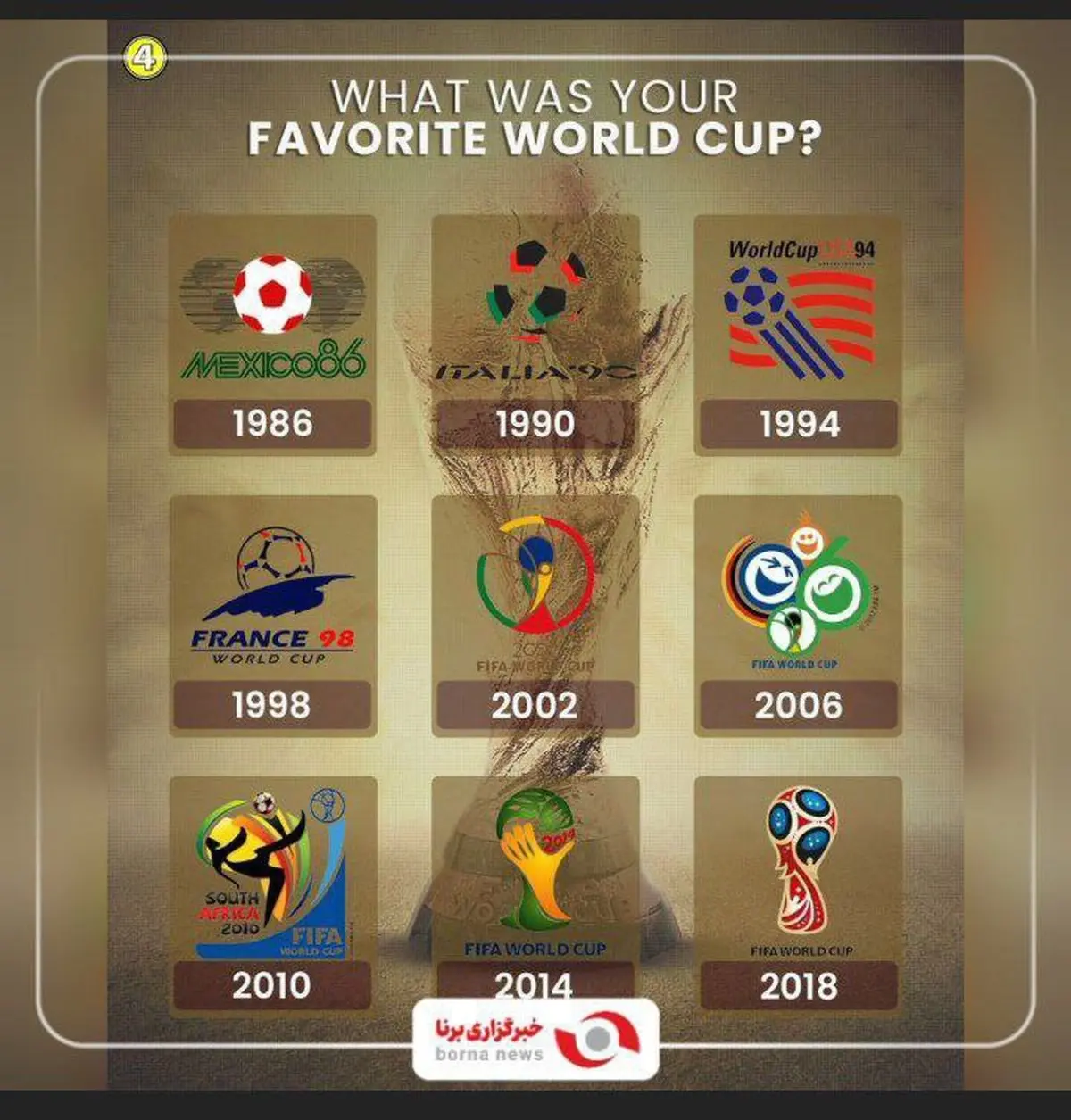 لوگوهای ٩ دوره اخیر جام جهانی