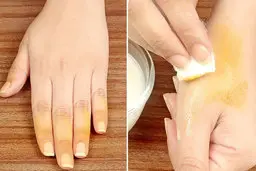 اگر لکه زردچوبه روی ناخنت مونده با این روش سه سوته پاکش کن! | ترفند  پاک کردن لکه زردچوبه از روی دست و ناخن + ویدئو
