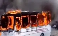 مینی بوس دانش آموزان در شهرستان قصرقند دچار حریق شد | آتش سوزی مینی بوس مدرسه +ویدئو