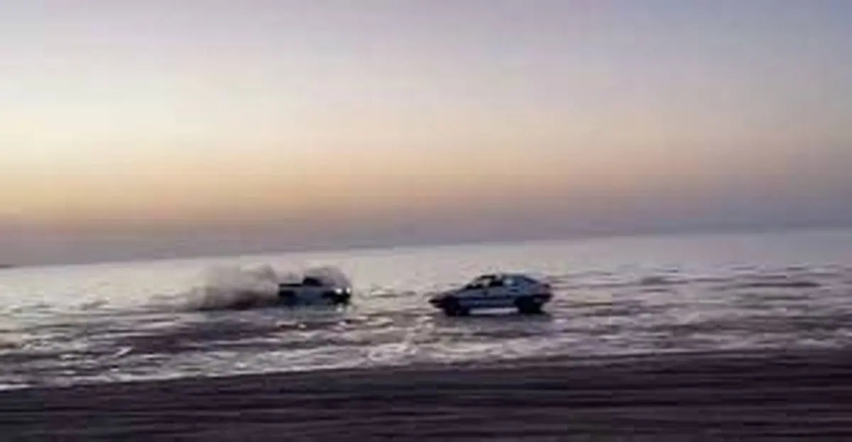 حادثه هنگام خودروسواری در ساحل چریف عسلویه+ویدئو