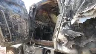 انهدام خودروی زرهی ترکیه در حلب + تصاویر