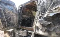 انهدام خودروی زرهی ترکیه در حلب + تصاویر