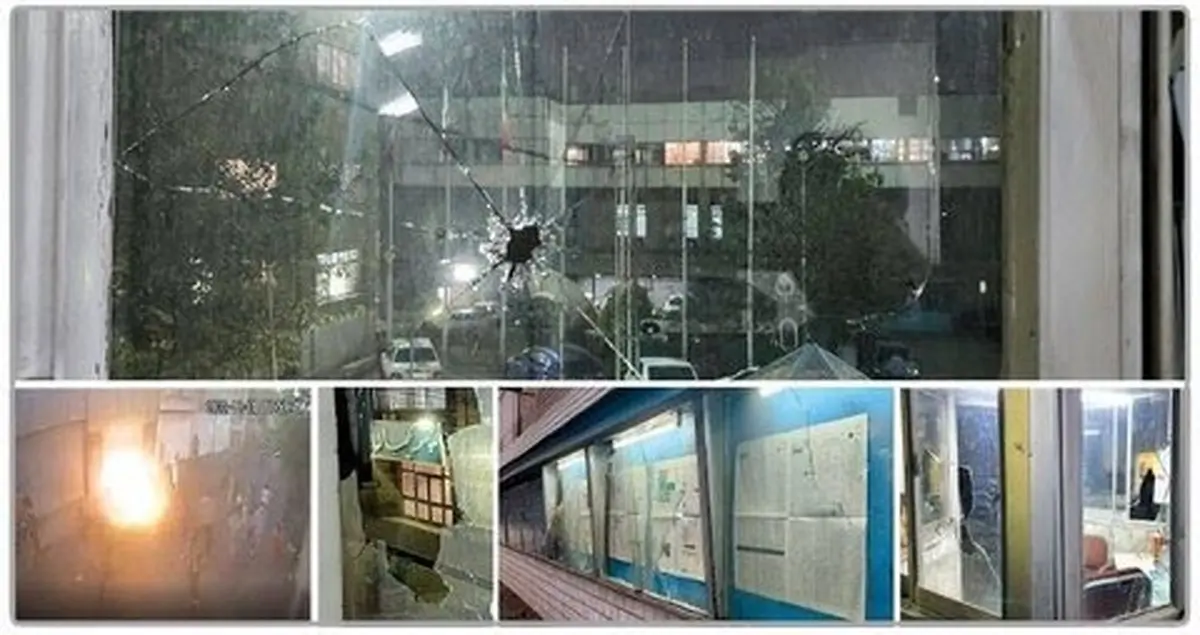 تصاویر ساختمان کیهان پس از حمله اغتشاشگران؛ رد گلوله|  حمله به روزنامه کیهان و شعار علیه شریعتمداری