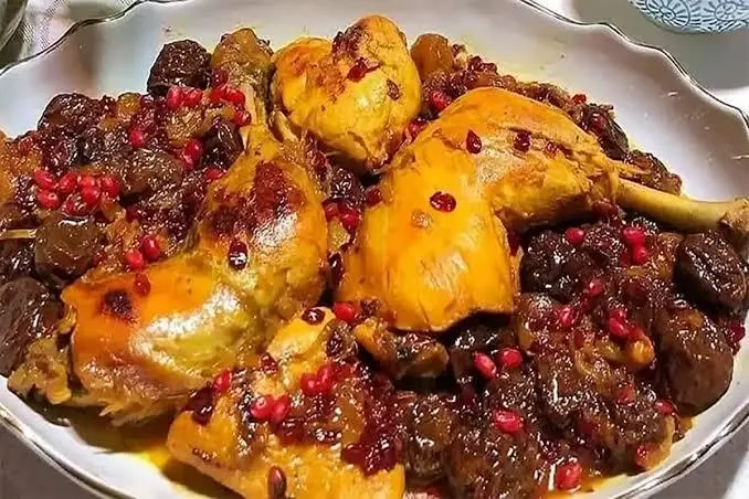 خورش مرغ متفاوت و خوشمزه با رب انار و زعفران | دیگه خورش تکراری نپز! +ویدئو