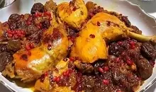 خورش مرغ متفاوت و خوشمزه با رب انار و زعفران | دیگه خورش تکراری نپز! +ویدئو