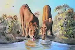 تست بینایی | اگر ادعای تیزبین بودن دارید، دو شیر پنهان شده در تصویر را بیابید؟ + پاسخ