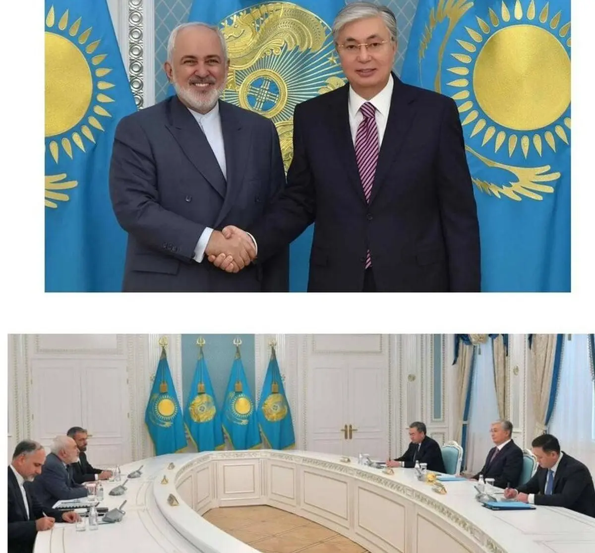 آیا ظریف واکسن کرونا زده است؟| انتقاد از دیدار ظریف با مقامات قزاقستان بدون ماسک!+عکس