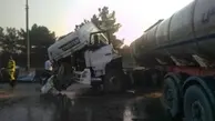 تصادف شدید تانکر سوخت بزرگراه شهید هاشمی تهران را بست + ویدئو