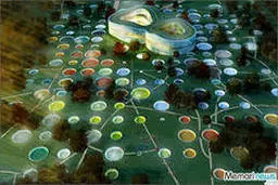 چین  |  نمایش سمبلی از باز‌های المپیک در چشم‌انداز ساختمان بلورین 