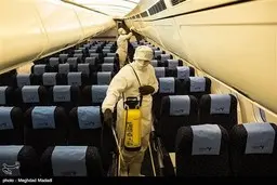 ضدعفونی هواپیماهای ایران ایر 