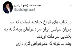 درخواست عذرخواهی از رئیس جمهور 