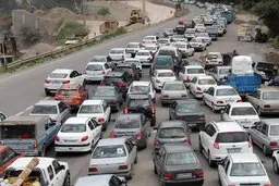 ترافیک شدید در جاده‌های منتهی به شمال 