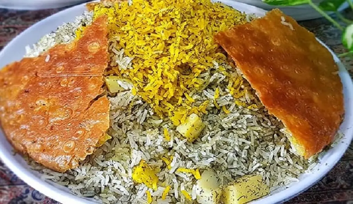 شوید پلو با سیب زمینی، غذایی بسیار ساده و خوشمزه 