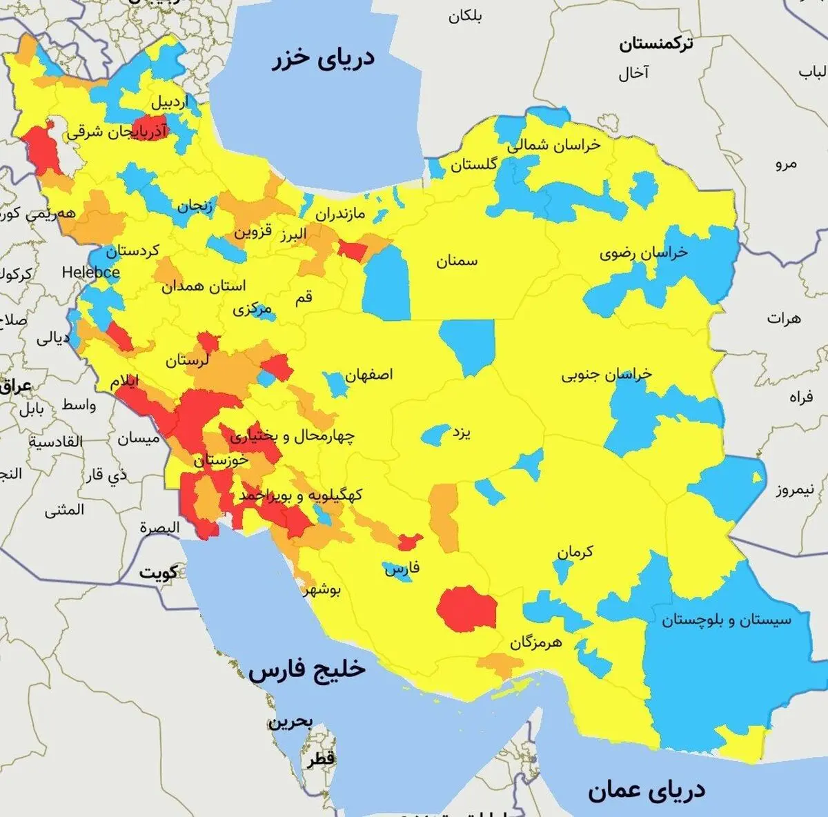 
تهران و کرج در وضعیت نارنجی قرار گرفتند