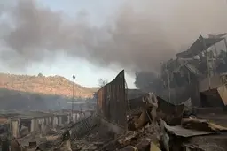 آتش سوزی در بزرگترین اردوگاه پناهجویان یونان 