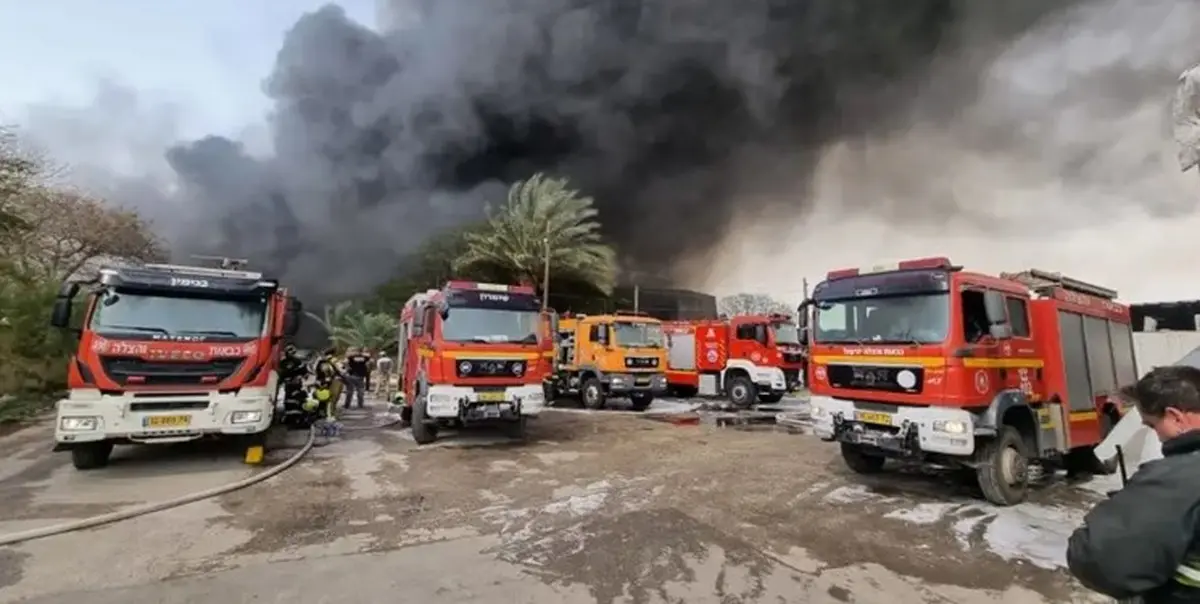 آتش‌سوزی گسترده در یک منطقه صنعتی در اسرائیل 