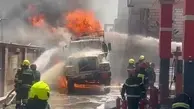 آتش سوزی هولناک در اصفهان | پمپ بنزین در اصفهان سوخت | ویدئو +تصویر