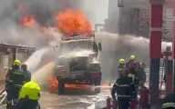 آتش سوزی هولناک در اصفهان | پمپ بنزین در اصفهان سوخت | ویدئو +تصویر