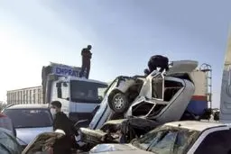 تصادف زنجیره ای در جاده سمنان | تعداد مصدومان حادثه 
