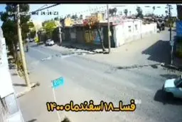 حادثه عجیب در فسا شیراز | انفجار پس از تصادف موتور با پراید!+ویدئو