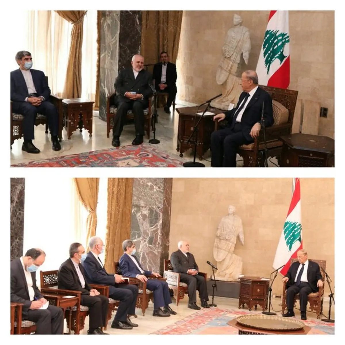 دیدار ظریف با رئیس جمهور لبنان