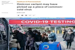 پژوهش جدید؛ امیکرون  برابرست با کرونا بعلاوه  سرماخوردگی 