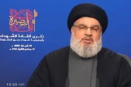 دبیرکل حزب‌الله: انقلاب ایران بر خلاف جنگ و تحریم با ایستادگی مردم، پا بر جاست 