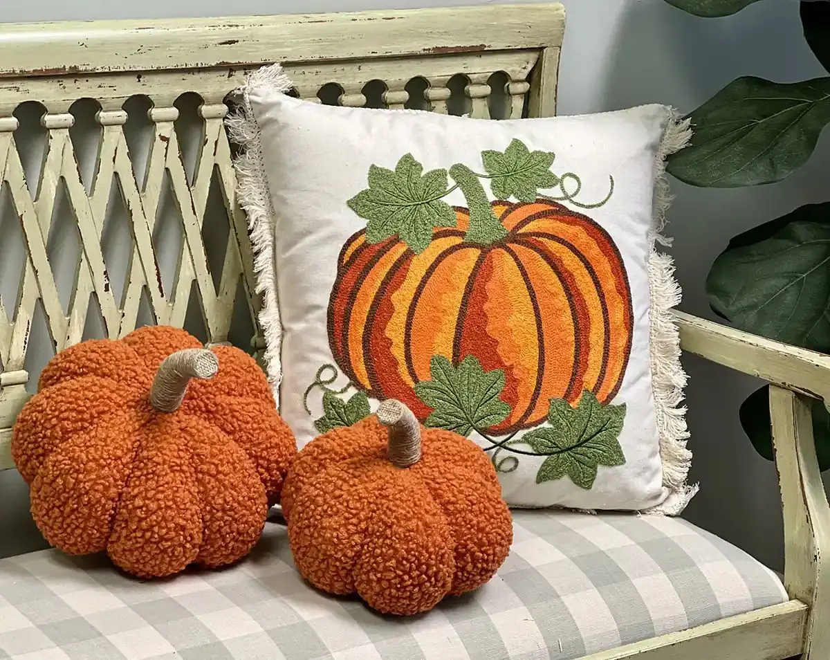 با دو سه قلم وسیله کوسن کدو حلوایی درست کن | خلاقیت پاییزی: ساخت کوسن تزیینی با کدو حلوایی +ویدئو