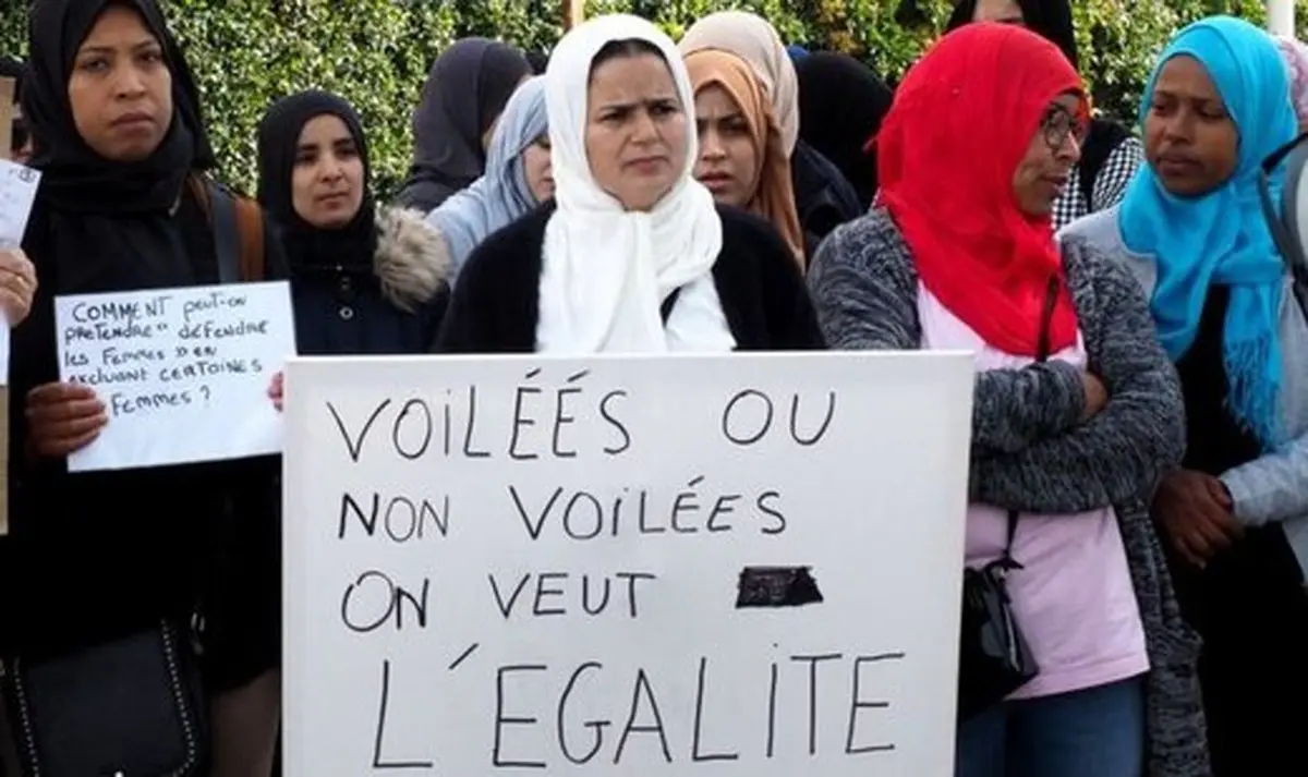 واکنش مکرون به اهانت یک نماینده فرانسه به زن محجبه