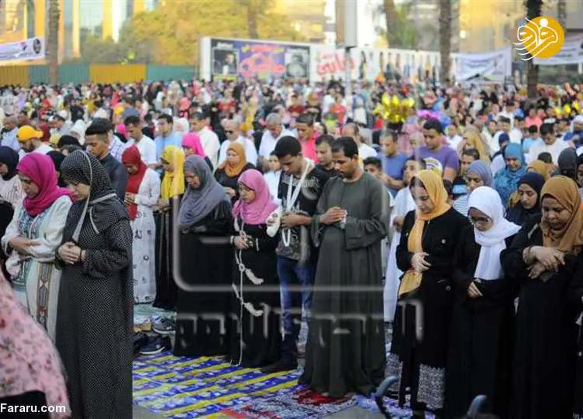 نماز مختلط زنان و مردان مصری به مناسبت عید قربان