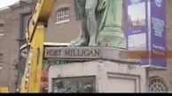 برچیدن تندیس رابرت میلیگان (تاجر برده قرن هجدهم) در لندن + ویدئو