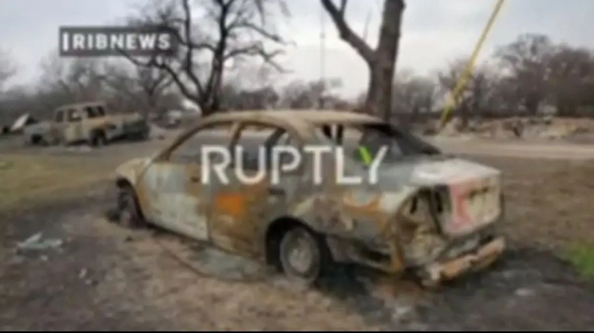 آتش‌سوزی جنگلی بخش های زیادی از شهر کربون در تگزاس آمریکا را نابود کرد+ویدئو 