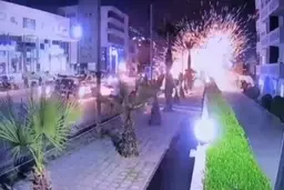 لحظه انفجار ۳ موشک در فرودگاه اربیل عراق + ویدئو