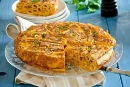 با تخم مرغ و ماکارونی یک پیش غذای خوشمزه درست کنید |  طرز تهیه کوکو ماکارانی