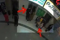 لحظه‌ی کتک خوردن یک زن در مگامال اکباتان جلوی چشم بچه‌ی کوچکش+ویدئو 