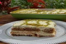 طرز تهیه تیرامیسو پسته | با چند قلم مواد ساده تیرامیسو متفاوت درست کن+ ویدیو 