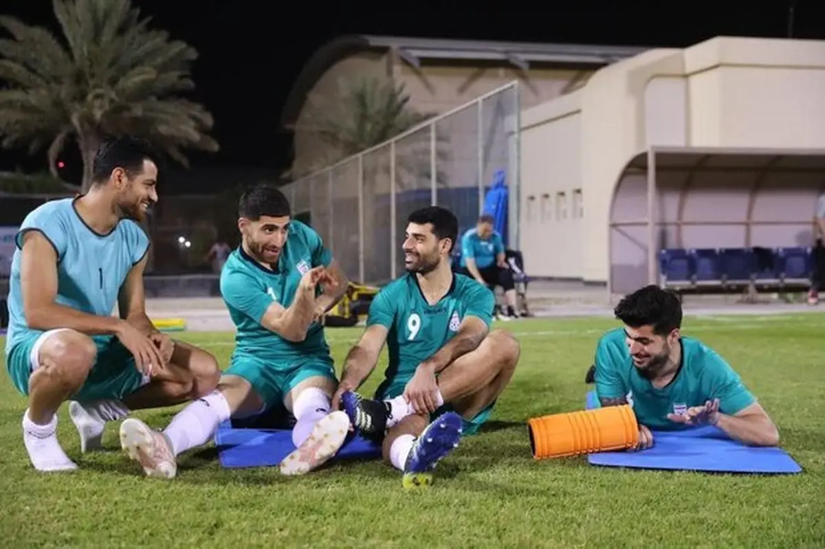 تمرین شاد تیم ملی ایران در دمای ۳۲ درجه ای منامه