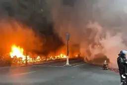 آتش‌سوزی مهیب نزدیک ایستگاه قطار در پاریس