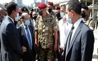  رئیس جمهور لبنان از محل انفجار در بندر بیروت بازدید کرد.