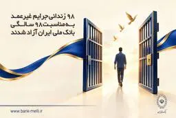 ۹۸ زندانی جرایم غیرعمد به مناسبت ۹۸ سالگی بانک ملی ایران آزاد شدند
