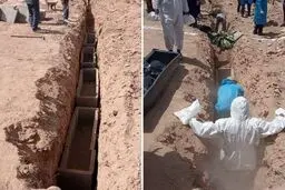 تصویری دهشتناک از روزهای کرونایی کرمان | گورهای دسته جمعی فوتی های کرونا