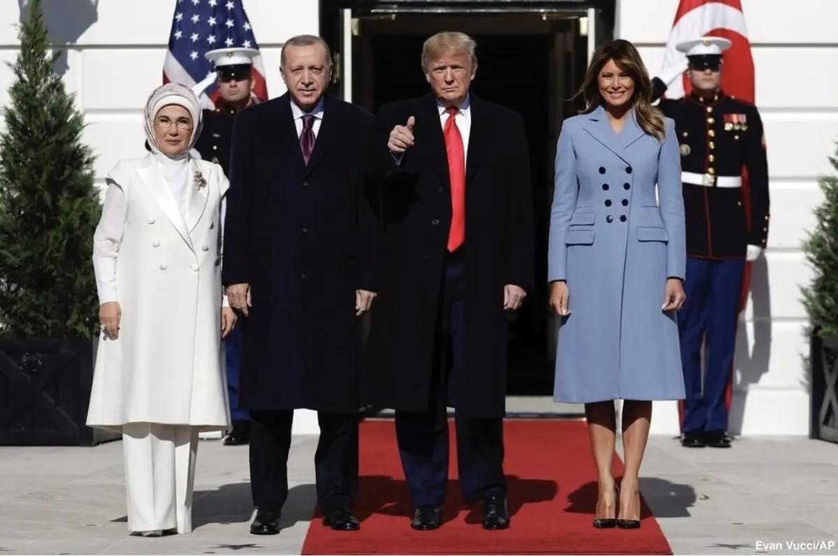 عکس | پوشش همسران ترامپ و اردوغان در کاخ سفید