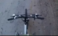 غافلگیری دوچرخه سوار توسط یک خرس! ویدئو