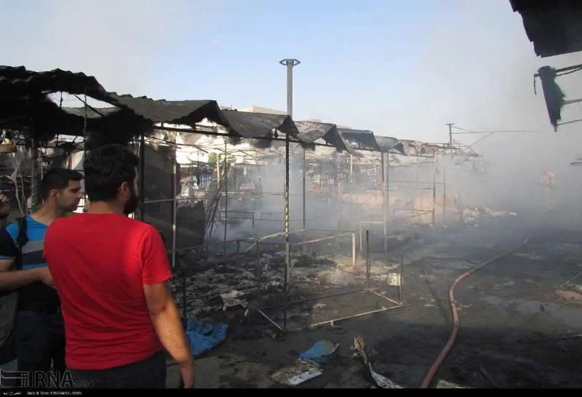 آتش سوزی بازارچه گلشهر کرج غیر عمد تشخیص داده شد