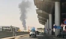 آتش‌سوزی و برخاستن ستون بزرگ دود در نزدیکی فرودگاه ملک خالد ریاض