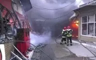 آتش سوزی بزرگ در یک بازار در خارکف اوکراین پس از اصابت موشکهای روسیه+ویدئو